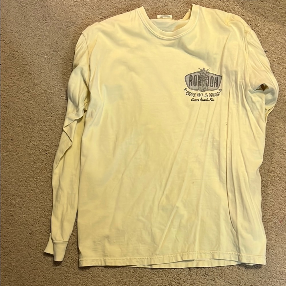 Ron Jon Cream Long Sleeve Tee with Classic Crew Neck